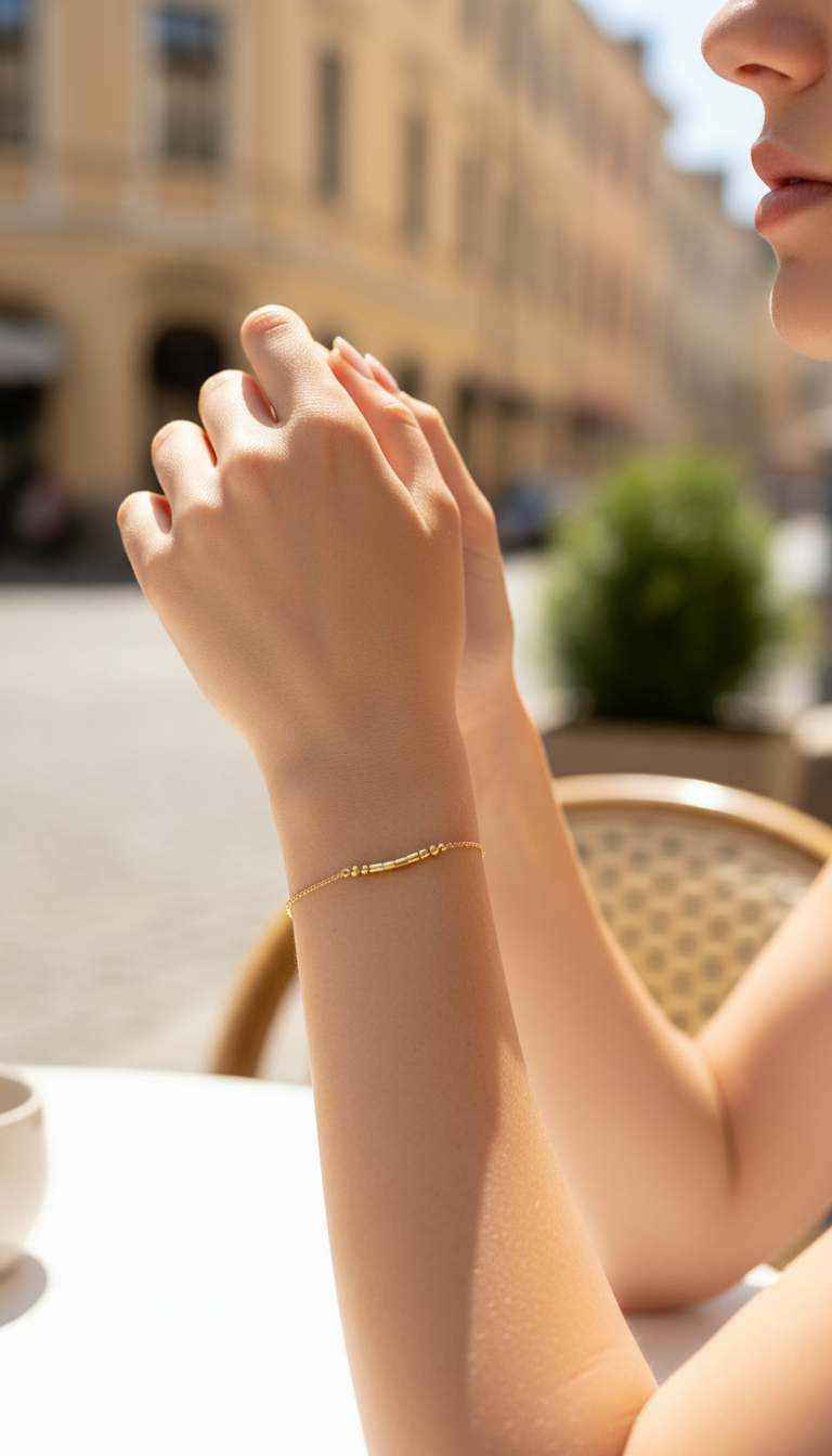 Morse Armband Dames Goud