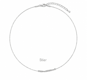 Morseketting Sterrenbeeld STIER Zilver