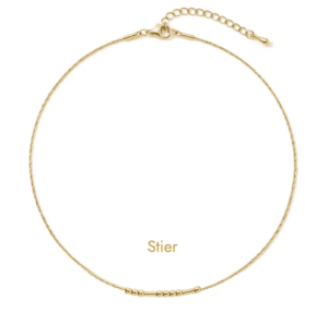 Morseketting Sterrenbeeld STIER Goud